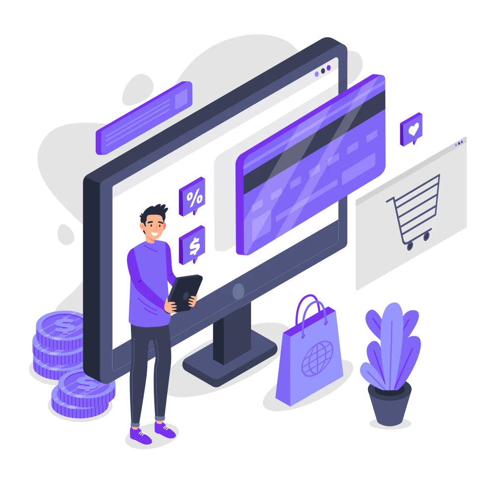 Shopify development services banner showing e-commerce solutions